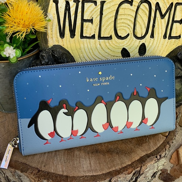 Authentic KATE SPADE Leather Arctic large zip wallet - Picture 2 of 8